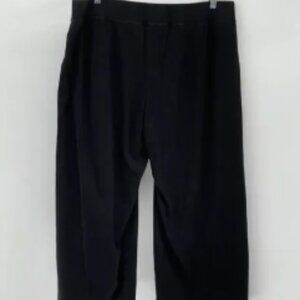 Eileen Fisher Wide Leg‎ Crop Pants Women Size XL Black Stretch Pull On